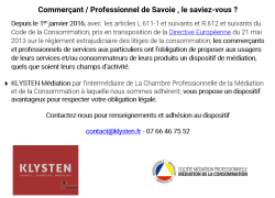 Commerçant / Professionnel de Savoie mettez vous en règle avec votre obligation de médiation de la consommation